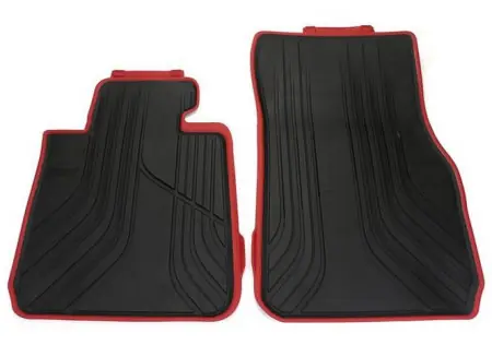 Bestseller Set 2 covorase auto cauciuc fata all-wheather contur rosu originale BMW Seria 3 F30 F31 2011-2023