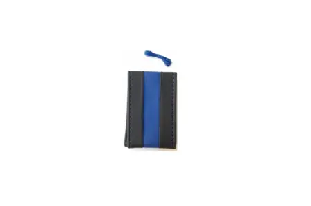 HUSA VOLAN PIELE ECOLOGICA CU SNUR- ALBASTRU SI NEGRU 36-39 CM Disponibil imediat