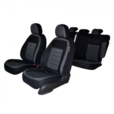Popular SET HUSE SCAUN UMBRELLA PENTRU AUDI A-4 (B8) 2009-2016 (BANCHETA FRACTIONATA) CU TETIERE FATA STANDARD. TETIERE SPATE IN FORMA DE L