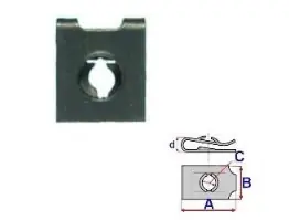 Set 25 Bucati CLIPSURI FIXARE FIAT A = 15,3mm - B = 12,1mm - C = 5,5mm - d = 2,3mm Disponibil imediat