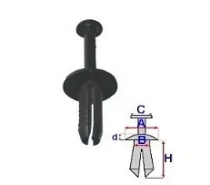 Chilipir Set 10 Bucati CLIPSURI FIXARE BMW / VOLVO a - 14.8 b - 6.3 c - 7.9 d - 2.5 h - 15.1