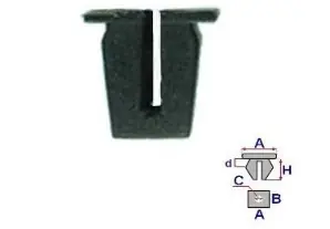 Plată sigură Set 10 Bucati CLIPSURI FIXARE OPEL / CHEVROLET / DAEWOO A= 15,6mm - B= 14mm - C= 6mm - d= 2,4mm - H= 14,2mm