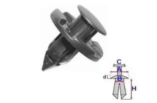 Comandă acum Set 10 Bucati CLIPSURI FIXARE TOYOTA / MAZDA / HYUNDAI a - 20.1 b - 8 c - 12 d - 2.2 h - 22.3