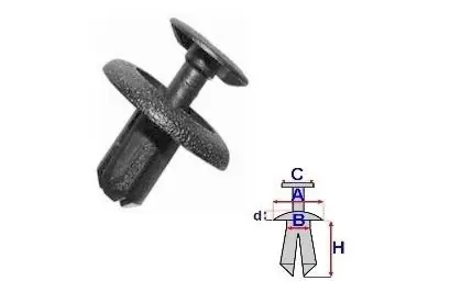 Chilipir Set 10 Bucati CLIPSURI FIXARE TOYOTA / MAZDA / HYUNDAI a - 20 b - 7.1 c - 12.6 d - 2.9 h - 11.8