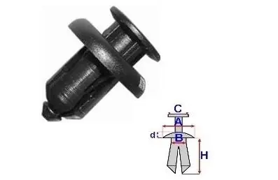 Super ofertă Set 5 Bucati CLIPSURI FIXARE TOYOTA / MAZDA / HYUNDAI a - 19.9 b - 9.8 c - 14.8 d - 3.2 h - 11.5