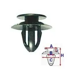 Reducere Set 10 Bucati CLIPSURI FIXARE FORD a - 13.2 b - 7.9 c - 18 d - 3 h - 16.2