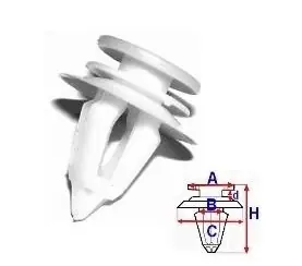 Set 10 Bucati CLIPSURI FIXARE MERCEDES A 13,6 B 8,2 C 18 d 1,9 H 20,2 Promoție