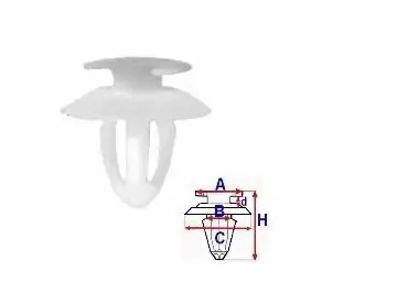 Plată sigură Set 10 Bucati CLIPSURI FIXARE MERCEDES a - 13 b - 7.9 c - 18 d - 2.8 h - 16.4