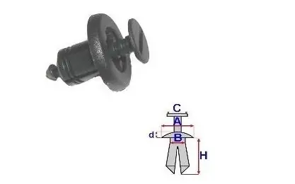 Premium Set 10 Bucati CLIPSURI FIXARE CITROEN / PEUGEOT / RENAULT A 17,7 B 8 C 10,1 d 2,6 H 12