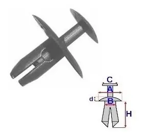 Comandă acum Set 10 Bucati CLIPSURI FIXARE CITROEN / PEUGEOT / RENAULT a - 21.8 b - 6.5 c - 11.9 d - 1.8 h - 13.9