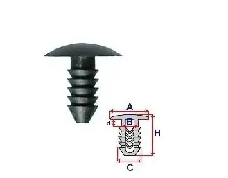 Calitate înaltă Set 10 Bucati CLIPSURI FIXARE VW / AUDI / SKODA / SEAT a - 17.3 b - 5.5 c - 7 d - 3.5 h - 17.9