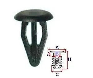 Reducere de preț Set 10 Bucati CLIPSURI FIXARE VW / AUDI / SKODA / SEAT A = 13,6mm - B = 8,7mm - C = 9,9mm - H = 19,9mm