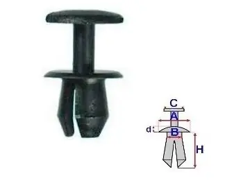 Set 10 Bucati CLIPSURI FIXARE VW / AUDI / SKODA / SEAT A = 14mm - B = 8mm - C = 14,2mm - d = 1,7mm - H = 23,8mm Preț redus