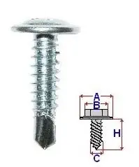 Set 100 Bucati Surub autofiletant Diametru gaura/surub 4 mm Diametru / Latime 10 mm Inaltime / Lungime 19 mm Expediere rapidă