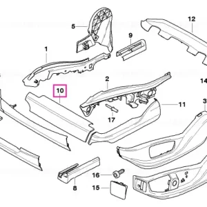 Cumpără online Ornament șină superioară, față, dreapta TABAK TABAK, - BMW