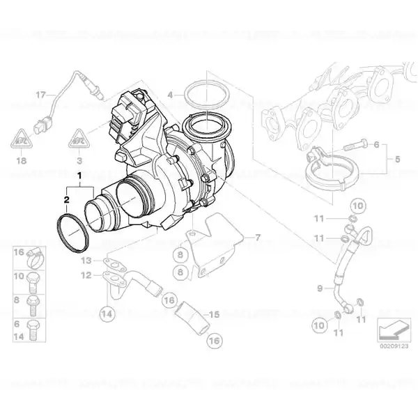 Reducere Turbina BMW Seria 3 E90, E91, E92, E93; Seria 5 F07, F10, F11; Seria 7 F01, F02; X5 E70; X6 E71 - 25d, 30d, 30xd