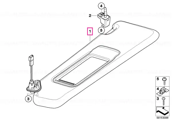 Sun visor, cloth right ANTHRAZIT - BMW Discount