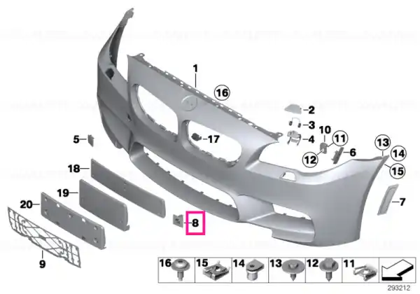 Expediere rapidă Set fixări senzor PDC față M - BMW