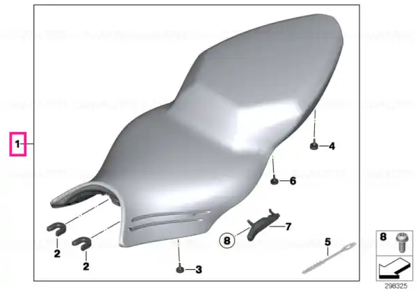 Seat bench, low 790MM - BMW Motorrad Retur gratuit