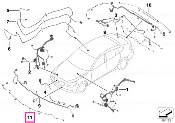Wiring set PDC, front - BMW Plată sigură