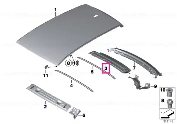 Ultima șansă Rear window frame upper part - BMW