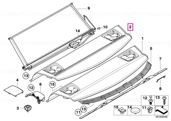 Rear window shelf GRAU - BMW Reducere