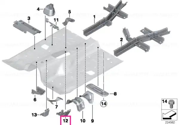 Vezi acum Right reinforcement floor panel - BMW
