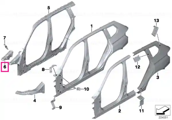Panou capac strut suport stânga - BMW Ofertă specială
