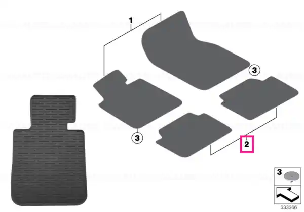 Floor mats, all-weather, rear ANTHR. - BMW Ofertă