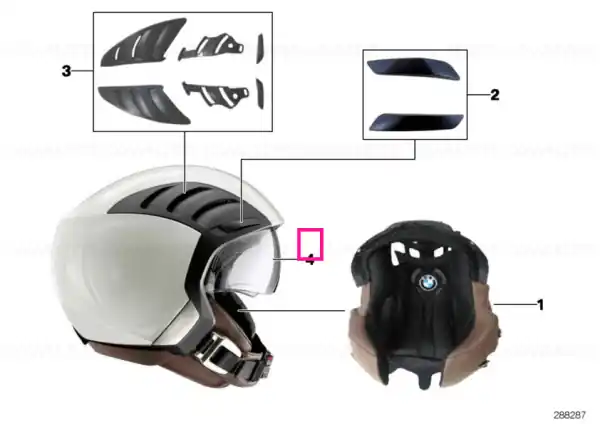 Visor, helmet Airflow 2, tinted 60/61,62/63 ECE - BMW Motorrad Disponibil imediat