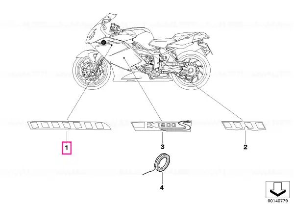 Reduceri Autocolant panou trim dreapta WEISS/BLAU - BMW Motorrad