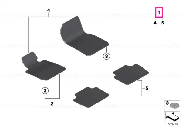 Set covorase fata/spate, Velur, Bej (Oyster) - BMW Seria 1 F20 Ofertă