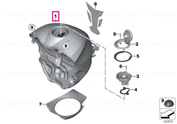 Fuel tank WHITE-BLUE-RED - BMW Motorrad Preț redus