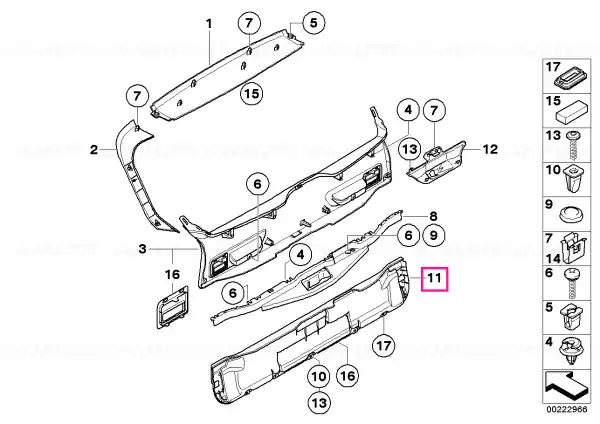 Super ofertă Panou trim capac cozi inferior GRAU - BMW