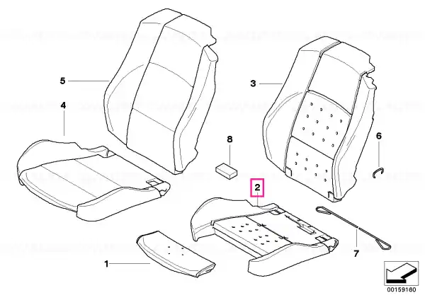 Seat upholstery, right - BMW Promoție