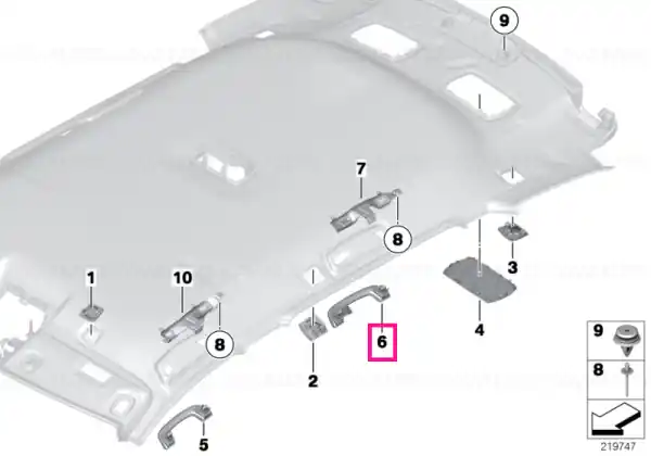 Handle rear left OYSTER - BMW Retur gratuit