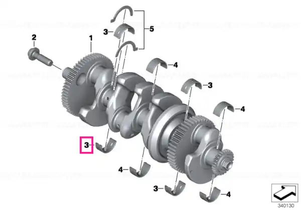 Bestseller Main bearing shell with groove/green - BMW Motorrad