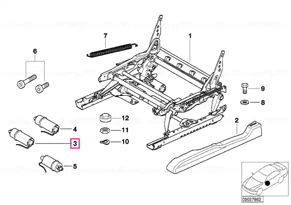 Transport gratuit Actuator horizontal adjustement - BMW