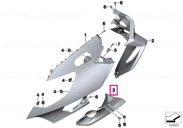 Air duct, left - BMW Motorrad Transport gratuit
