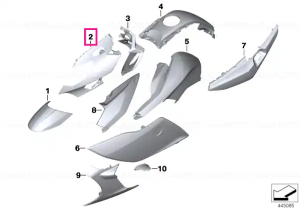 Premium Sectiune trim superior dreapta LIGHT-GREY - BMW Motorrad