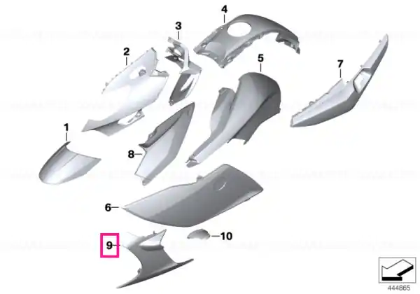 Radiator cowl, left OSTRA-GREY - BMW Motorrad Popular