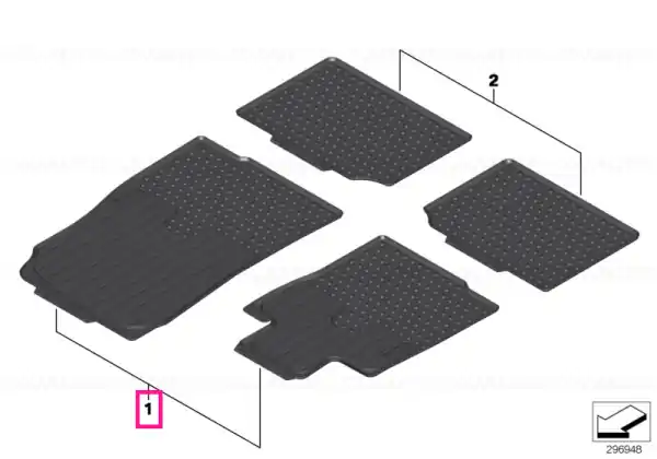 Discount All-weather floor mat, front RHD,COOPERS,SW - BMW - Mini