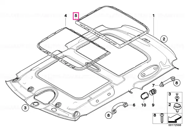 Chilipir Capac tapiterie plafon spate CARBON BLACK - BMW - Mini