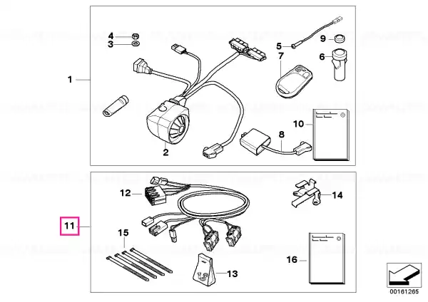 Theft alarm, mounting parts DWA 5.1 - BMW Motorrad Nu rata