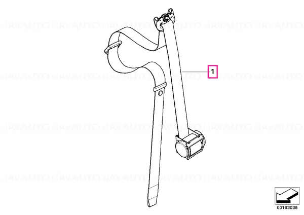 Ieftin Upper belt front left SCHWARZ - BMW