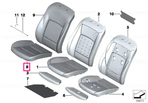 Husa piele, scaun standard LCEZ ZIMTBRAUN - BMW Livrare gratuită