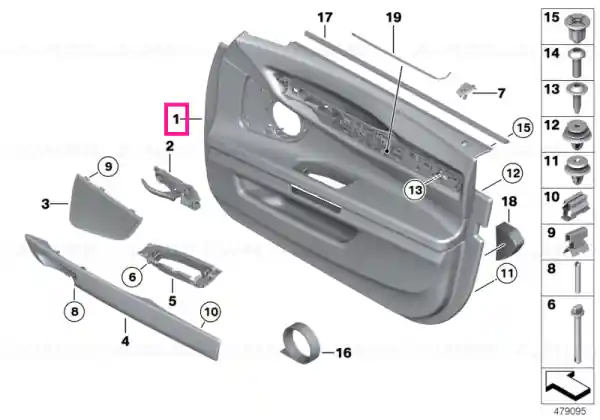 Panou tapiterie usa, piele, fata stanga OYSTER - BMW Cumpără acum