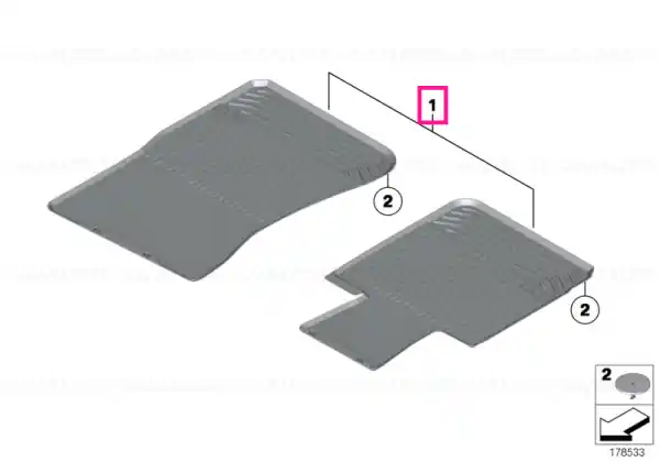 Promoție Floor mats, all-weather, front LHD, ANTHR. - BMW