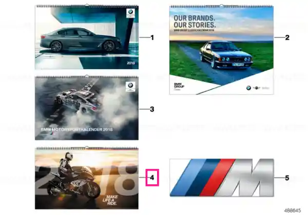 BMW wall calendar Motorrad E-COM SINGLE PA Transport gratuit