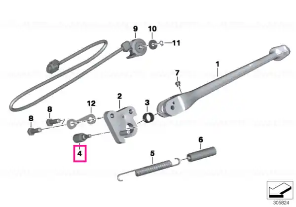 Ultima șansă Șurub suport lateral M10X1 M10X1-ZNNIV-SI - BMW Motorrad